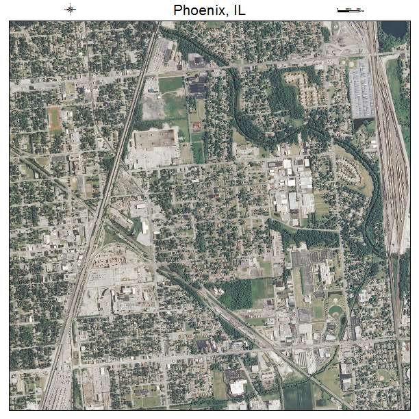 Phoenix, IL air photo map