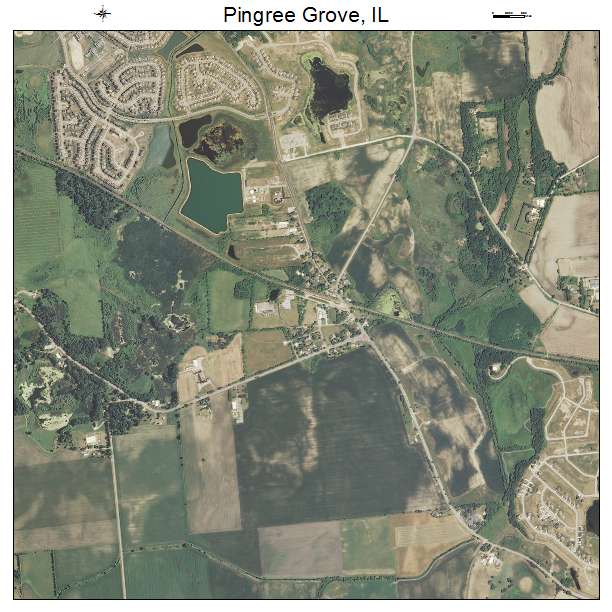 Pingree Grove, IL air photo map
