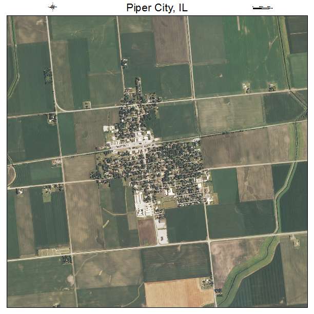 Piper City, IL air photo map