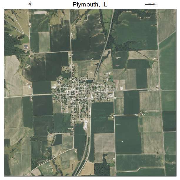 Plymouth, IL air photo map