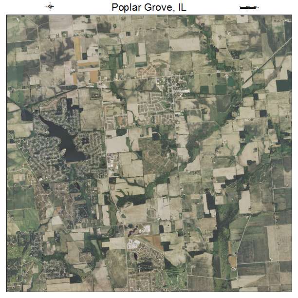 Aerial Photography Map of Poplar Grove, IL Illinois