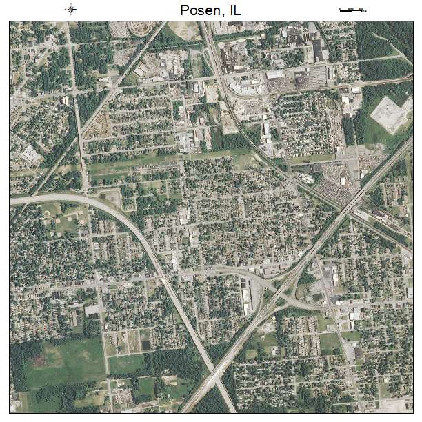 Posen, IL air photo map