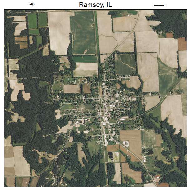 Ramsey, IL air photo map
