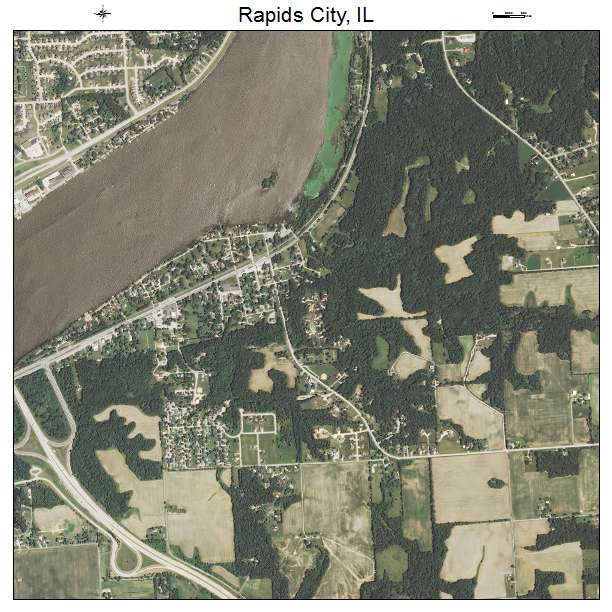 Rapids City, IL air photo map