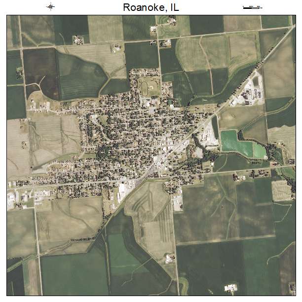 Roanoke, IL air photo map