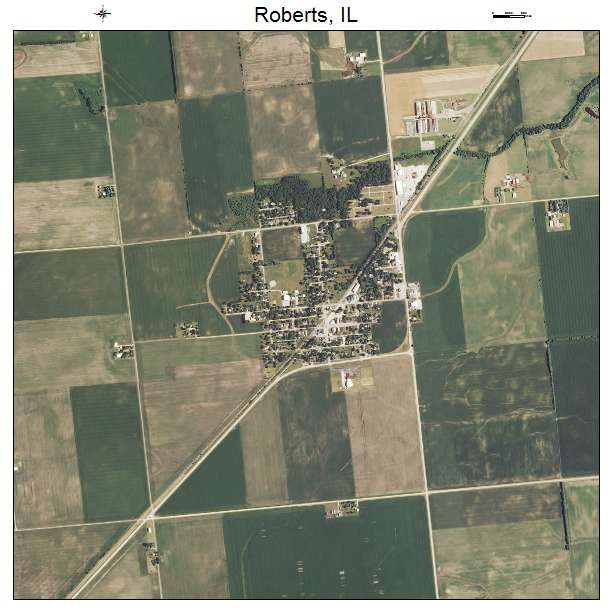 Roberts, IL air photo map