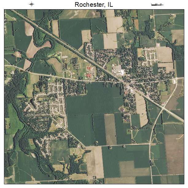 Rochester, IL air photo map