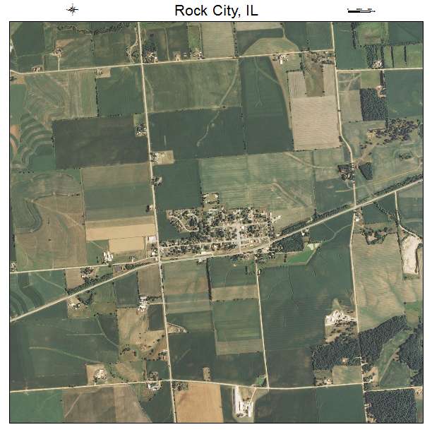 Rock City, IL air photo map