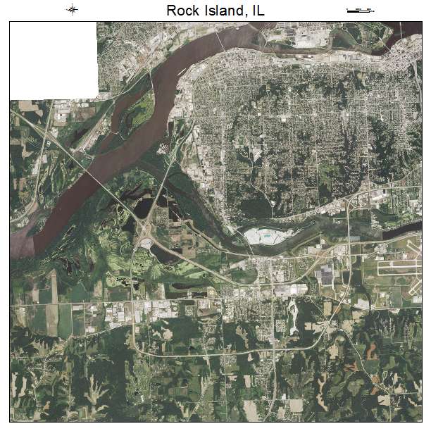 Rock Island, IL air photo map