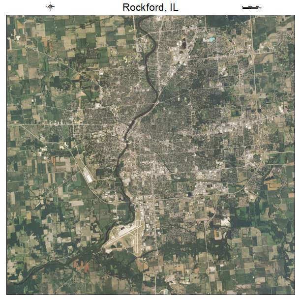 Rockford, IL air photo map