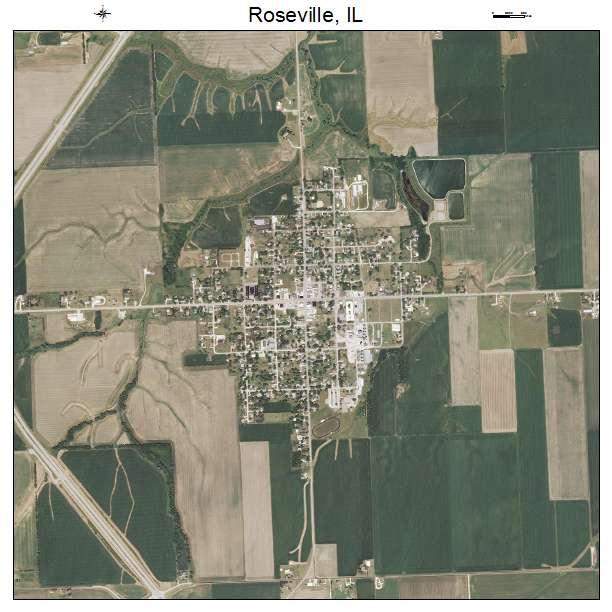 Roseville, IL air photo map