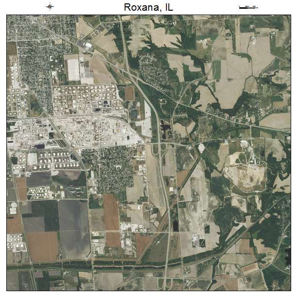 Roxana, IL air photo map