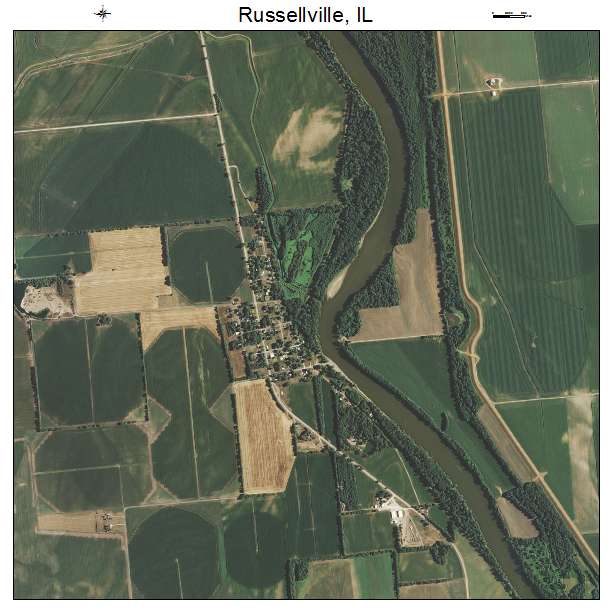 Russellville, IL air photo map