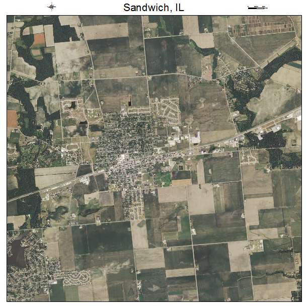 Sandwich, IL air photo map