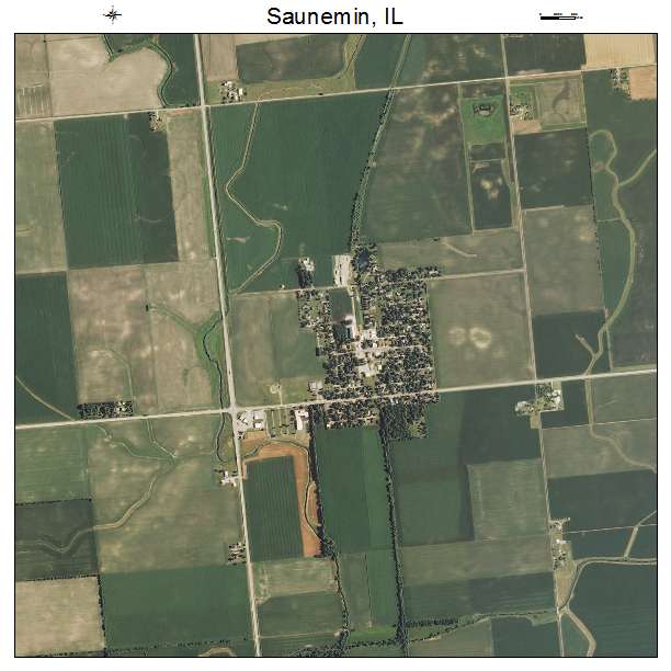 Saunemin, IL air photo map