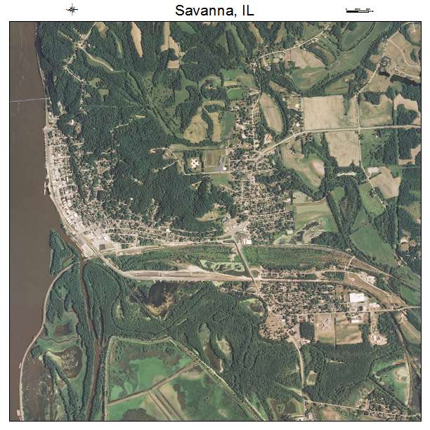 Savanna, IL air photo map