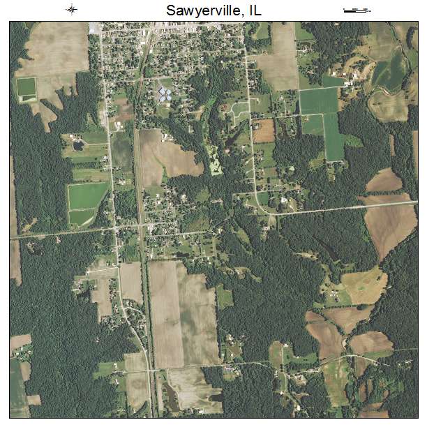 Sawyerville, IL air photo map