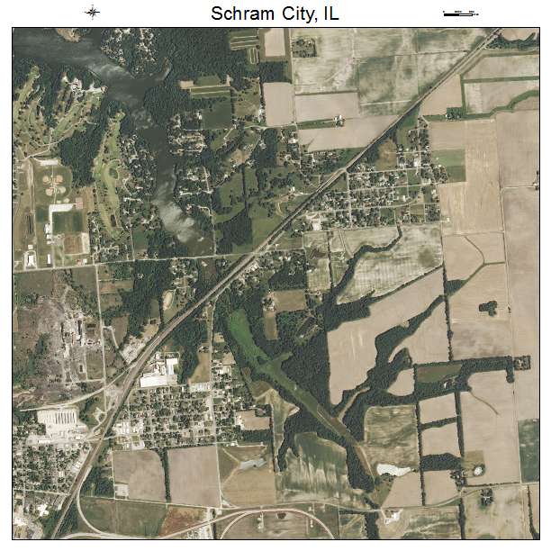 Schram City, IL air photo map
