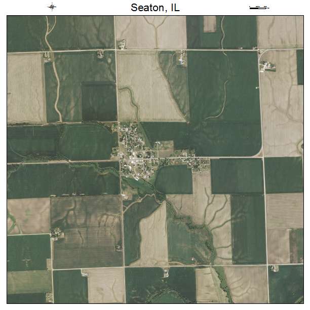 Seaton, IL air photo map