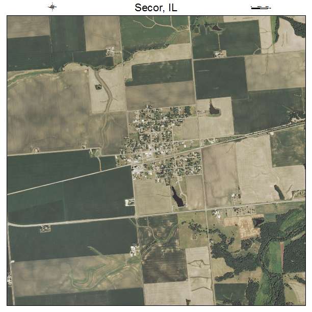 Secor, IL air photo map