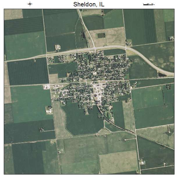 Sheldon, IL air photo map