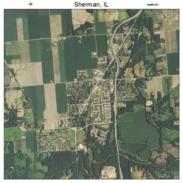Sherman, IL air photo map