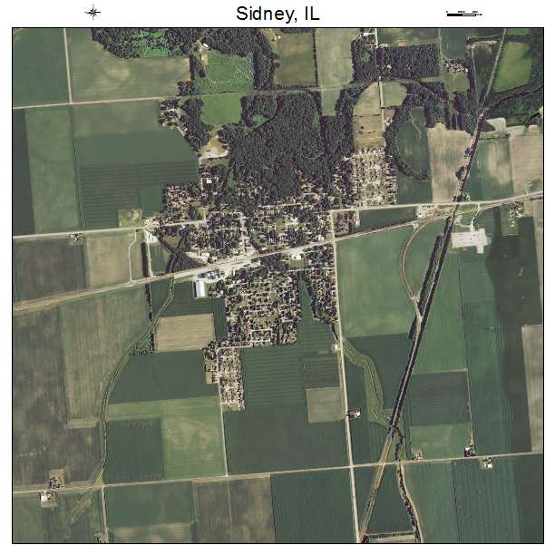 Sidney, IL air photo map