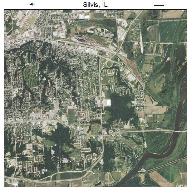 Silvis, IL air photo map