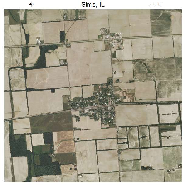 Sims, IL air photo map