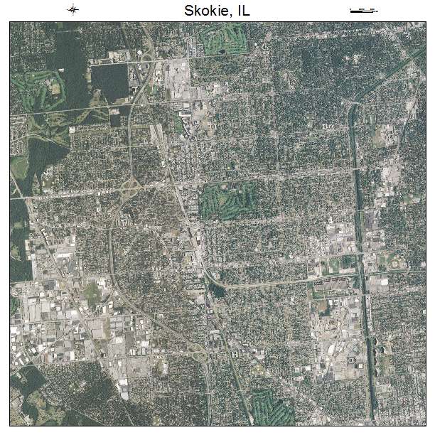 Skokie, IL air photo map