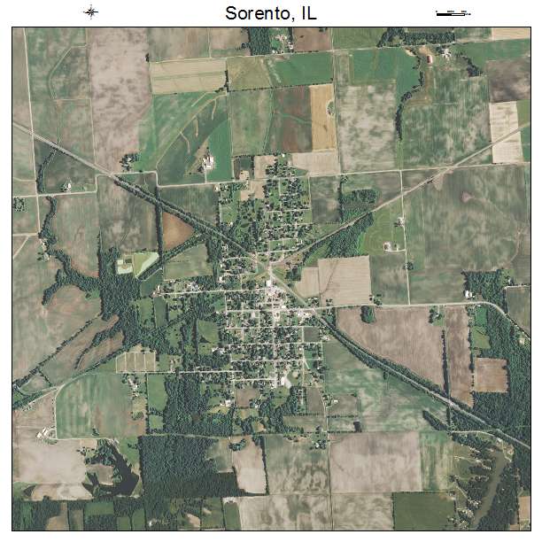 Sorento, IL air photo map