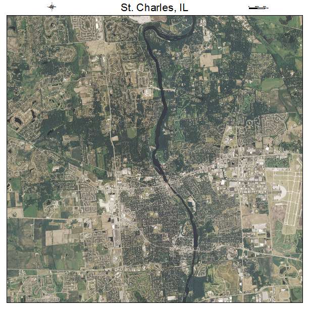 St Charles, IL air photo map