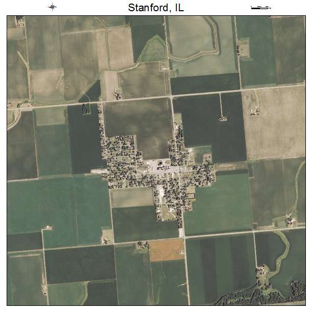 Stanford, IL air photo map