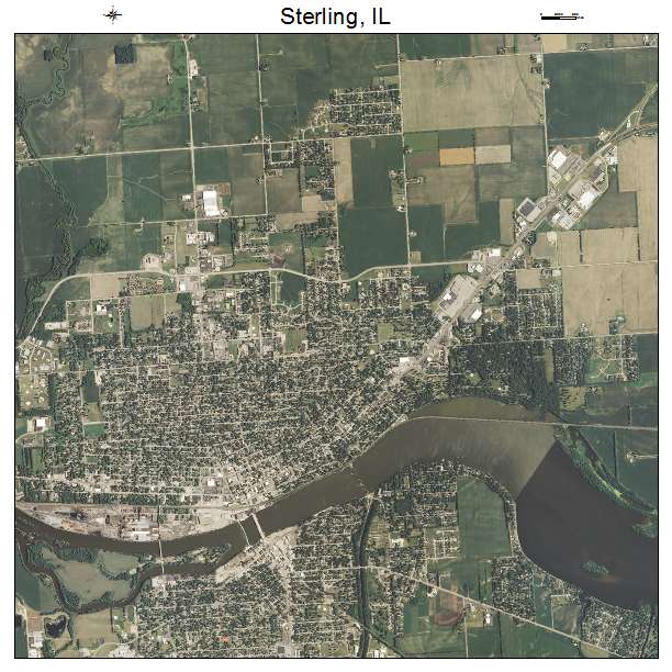 Sterling, IL air photo map