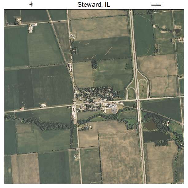Steward, IL air photo map