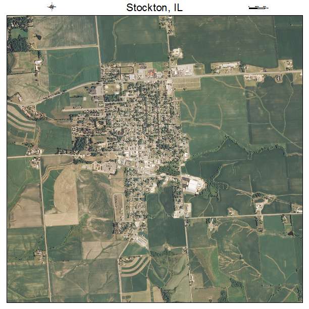 Stockton, IL air photo map