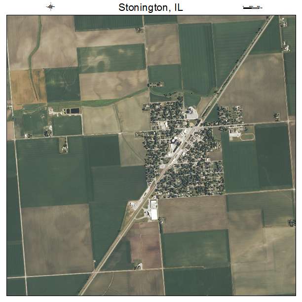Stonington, IL air photo map