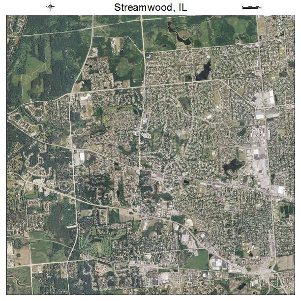 Streamwood, IL air photo map