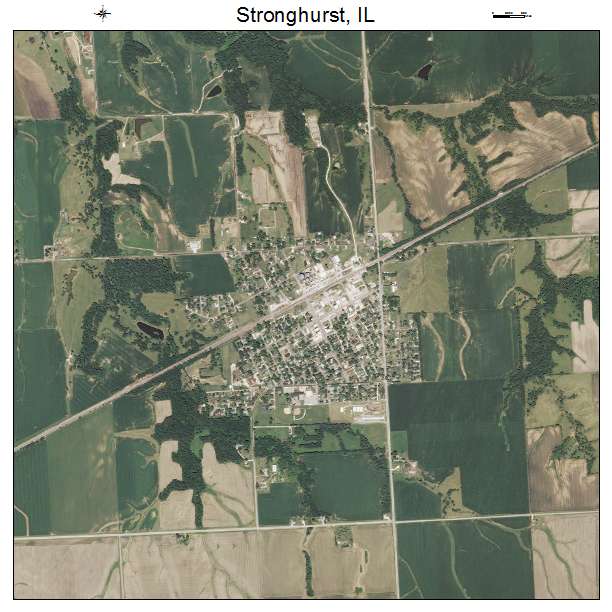 Aerial Photography Map of Stronghurst, IL Illinois