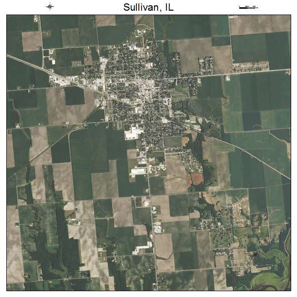 Sullivan, IL air photo map