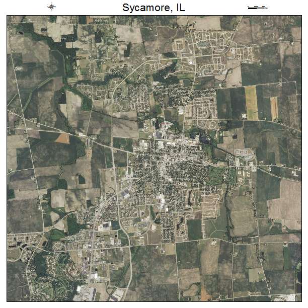 Sycamore, IL air photo map