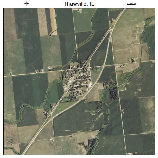 Thawville, IL air photo map
