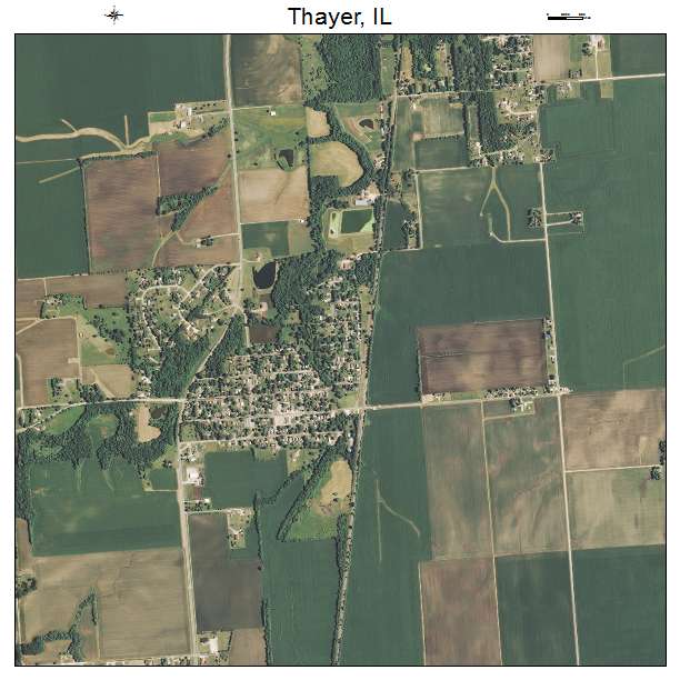 Thayer, IL air photo map
