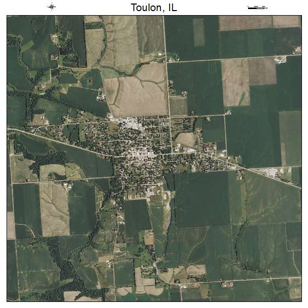 Toulon, IL air photo map