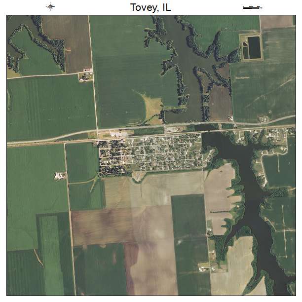 Tovey, IL air photo map