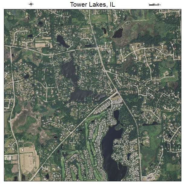 Tower Lakes, IL air photo map