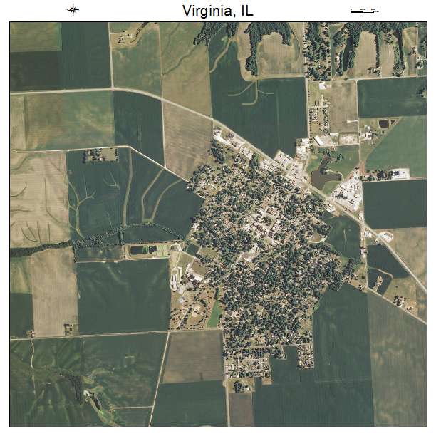 Virginia, IL air photo map