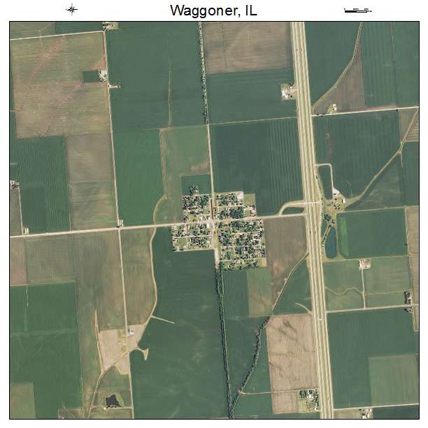 Waggoner, IL air photo map