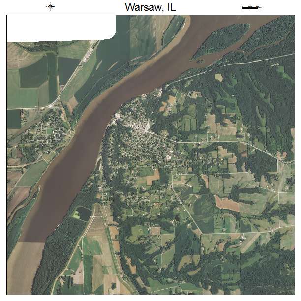 Warsaw, IL air photo map