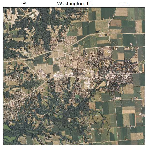 Washington, IL air photo map